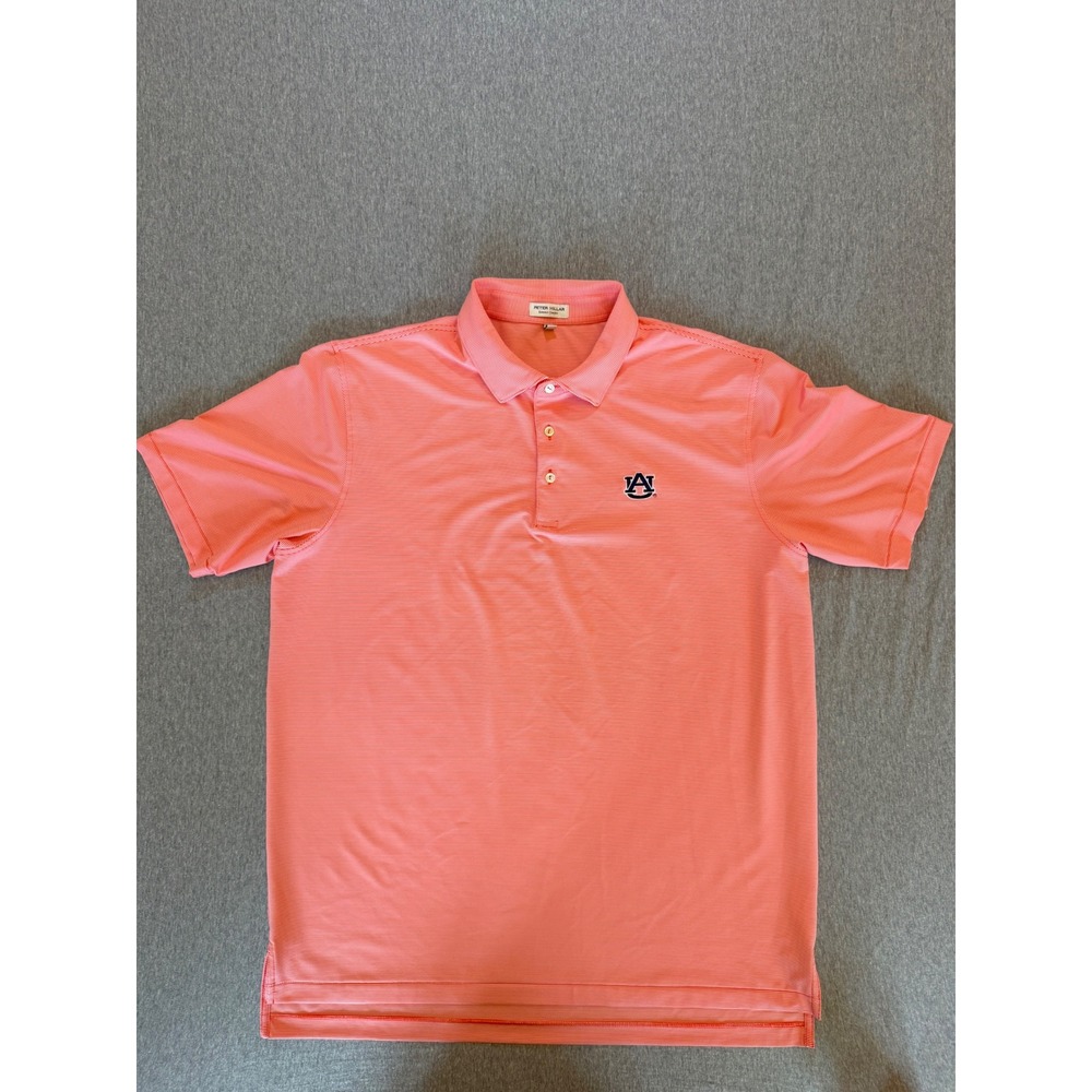 Peter Millar Auburn Tigers Summer Comfort Polo Shirt Mens XL Orange Stripe ORA6